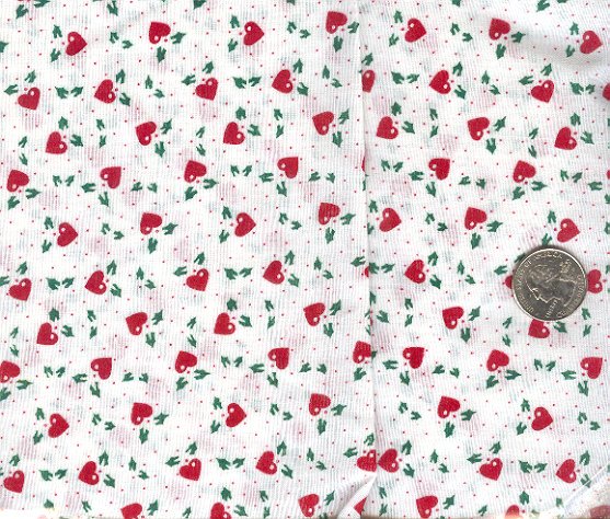 Sewing Fabric Cotton Small Print Hearts on white 1.75 No. 197
