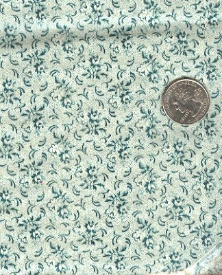 Sewing Fabric Cotton Small Print Flowers on Pale Green No. 209