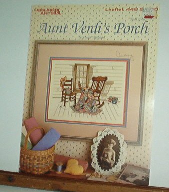 Cross Stitch Pattern AUNT VERDI'S PORCH Rocker, Quilt & Chair