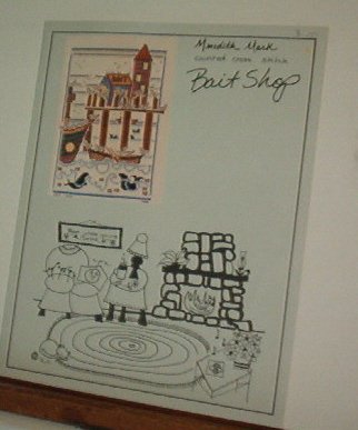Cross Stitch Pattern BAIT SHOP Houses on pier with boats, cute