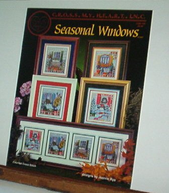 Cross Stitch Patterns - Four Designs - SEASONAL WINDOWS