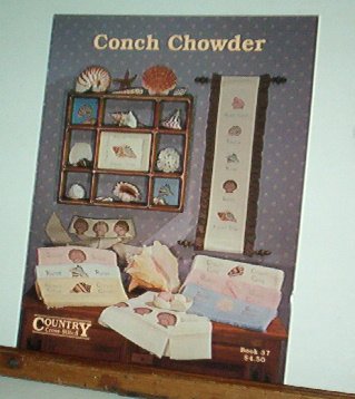 Cross Stitch Pattern, Conch Chowder, Shells, 14 designs