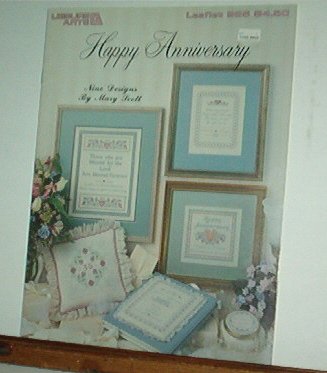 Cross Stitch Pattern, Happy Anniversary sayings and blessings, 12 design