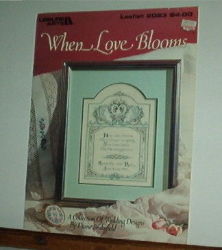 Cross Stitch Pattern, Wedding WHEN LOVES BLOOMS 6 designs and words