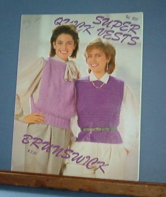 Knitting Pattern, Brunswick 853 Super Quick Vests for women