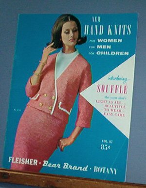 Vintage Knitting Patterns, 1960 Bear Brand 87 Women Men Children 24 designs