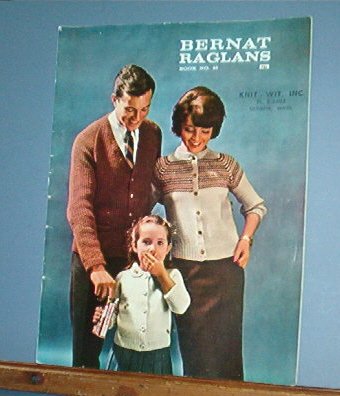 Vintage Knitting Pattern 1961 Bernat Raglans #97 Whole Family 17 designs