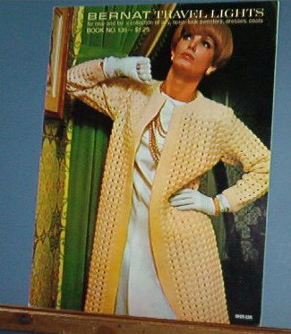 Vintage knitting patterns 1966, Bernat 135 women's sweaters, dresses, coats, 20 designs