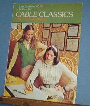 Knitting Pattern, Columbia Minerva Cable Classics, 6 styles for women