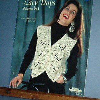 Crochet Patterns, Lacy Days, Brunswick, 4 designs, vests and cardigans