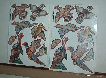 Scrapbooking - Stickers - New 2 sheet - 8 Game Birds