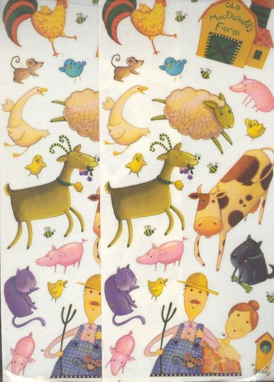 Scrapbooking - Stickers - 2 sheets Old MacDonald's Farm & Animals New