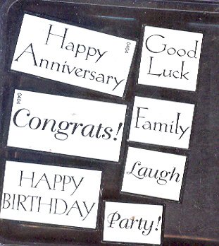 Rubber Stamp - Scrapbooking - Inkadinkado - sponge mount - New - 7 ea 1"X1" - 2.25"X1.25"