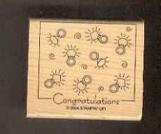 Rubber Stamp - Scrapbooking - Wood Mount - New - Stampin Up - Congratulations & Rings