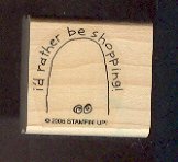 Rubber Stamp - Scrapbooking - Wood Mount - New - Stampin Up - I'd Rather Be Shopping 1.5X1.5"