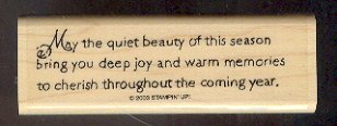 Rubber Stamp - Scrapbooking - Wood Mount - New - Stampin Up - Beauty of the Season 1 X 4"