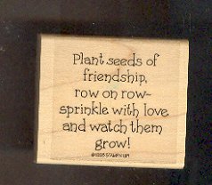 Rubber Stamp - Scrapbooking - Wood Mounted - New - Stampin Up - Friendship quote 2 X 2 inches