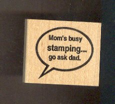 Rubber Stamp - Scrapbooking - Wood Mounted - New - Viva Las Vegas Stamps - Mom's Busy