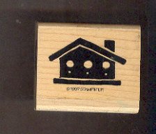 Rubber Stamp Scrapbooking - Wood Mount - New - Stampin Up - Bird House 2.0 X 2.0"