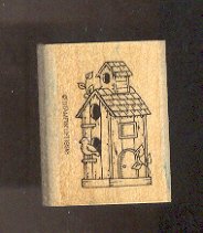 Rubber Stamp Scrapbooking - Wood Mount - New - Stampin Up Bird House 2 X 1.5"