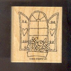 Rubber Stamp Scrapbooking - Wood Mounted - New - Stampin Up - Open Window 2 X 2.5"