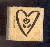Rubber Stamp Scrapbooking - Wood Mount - New - Stampin Up - Heart 1.5 X 1.5"
