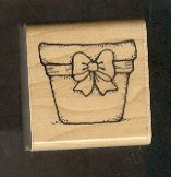 Rubber Stamp Scrapbooking - Wood Mount - D.O.T.S. - New - Flower Pot 1.5 X 1.5"
