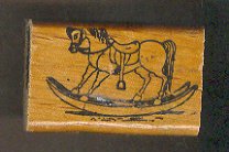 Rubber Stamp Scrapbooking - Wood Mount - Vintage - Rocking Horse 2 X 1.5"