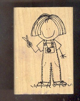 Rubber Stamp Scrapbooking - Wood Mount - Used - Scrappers - Camera Girl 3X4"