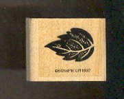 Rubber Stamp Scrapbooking - Wood Mount - Stampin Up - Leaf 1X1.25"