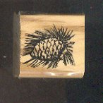 Rubber Stamp Scrapbooking - Wood Mount - New - Stampin Up - Pine Cone - 1X 1"