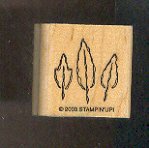 Rubber Stamp Scrapbooking - Wood Mount - New - Stampin Up - Three Leaves - 1X1"