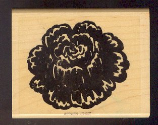 Rubber Stamp Scrapbooking - Wood Mount - New - Stampin Up - Flower 3 X 4"