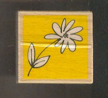 Rubber Stamp Scrapbooking - Wood Mount - New - Vap Scrap Stamp - Daisy with stem 2X2"