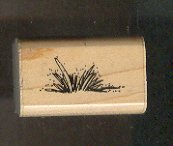 Rubber Stamp Scrapbooking - Wood Mount - Used - Stampin Up - Grass - 1X 1.5"