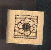 Rubber Stamp Scrapbooking - Wood Mount - D.O.T.S. - New Patchwork Flower 1.5 X 1.5