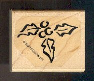Rubber Stamp Scrapbooking - Wood Mount - New - Stampin Up - Holly 1.5 X 1.5"