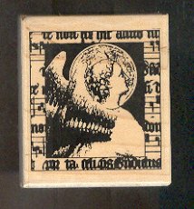 Rubber Stamp Scrapbooking - Wood Mount - New - Stampington - Victorian Angel 2.25X2.5"