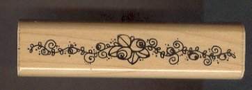 Rubber Stamp Scrapbooking - Wood Mount - Stampin Up - Unused - Rose Vine Border 1X4.5"