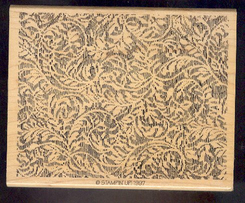 Rubber Stamp Scrapbooking - Wood Mount - New - Stampin Up - Lace Background 5 X 6.5"