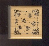 Rubber Stamp Scrapbooking - Wood Mount - D.O.T.S. - Unused - Rose Square 1.5X1.5