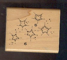 Rubber Stamp Scrapbooking - Wood Mount - D.O.T.S. - Used Stars and Stardust 2.X.2"