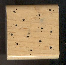 Rubber Stamp Scrapbooking - Wood Mount - D.O.T.S. - Used Confetti Hearts 2X2"