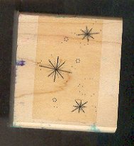 Rubber Stamp Scrapbooking - Wood Mount - Used - Stampin Up - Star Twinkles - 2X2"