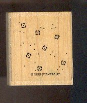 Rubber Stamp Scrapbooking - Wood Mount - Used - Stampin Up - Confetti Flowers - 2X2"