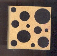 Rubber Stamp Scrapbooking - Wood Mount - Used - A Muse - Big Dots 2.25X2.25"