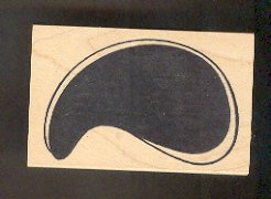 Rubber Stamp Scrapbooking - Wood Mount - New - ScrapMandu - Black form - 2X3"