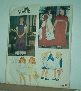 Sewing Pattern Little Vogue 2823 Party dresses and pinafores size 6 Lovely