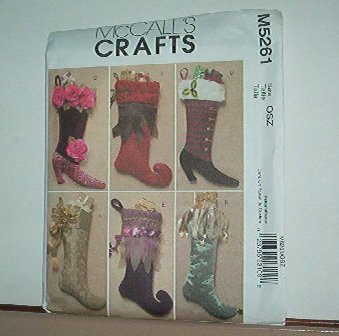 Sewing Pattern McCall's M5261 Six fancy stockings for Christmas 21" Long Neat