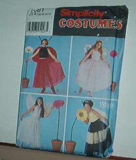 Sewing Pattern Simplicity 9981 Costume Four fairy princesses w/wings size 7-14 child